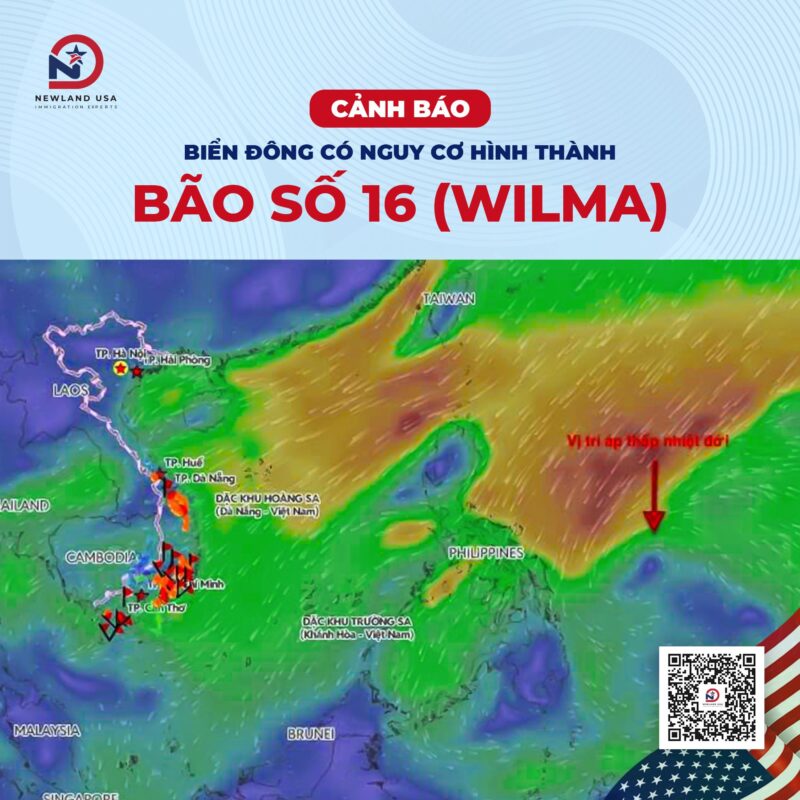 Cảnh báo: Biển Đông có nguy cơ hình thành Bão số 16 (Wilma) 
