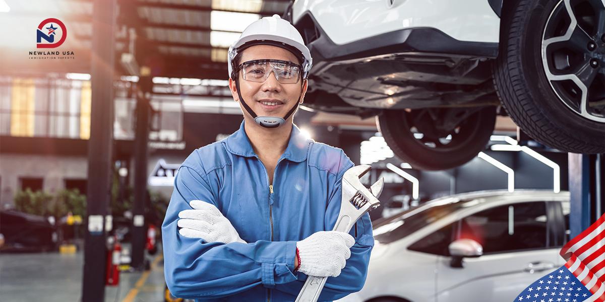 Benefits and rights of permanent residents working as auto mechanics in the United States