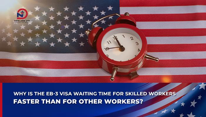 Why is the waiting time for EB-3 Skilled Worker visas faster than for Unskilled Workers?