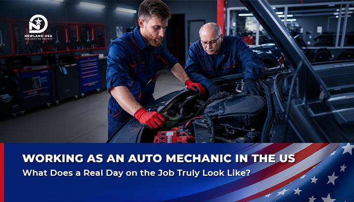 Daily tasks of an auto mechanic in the US