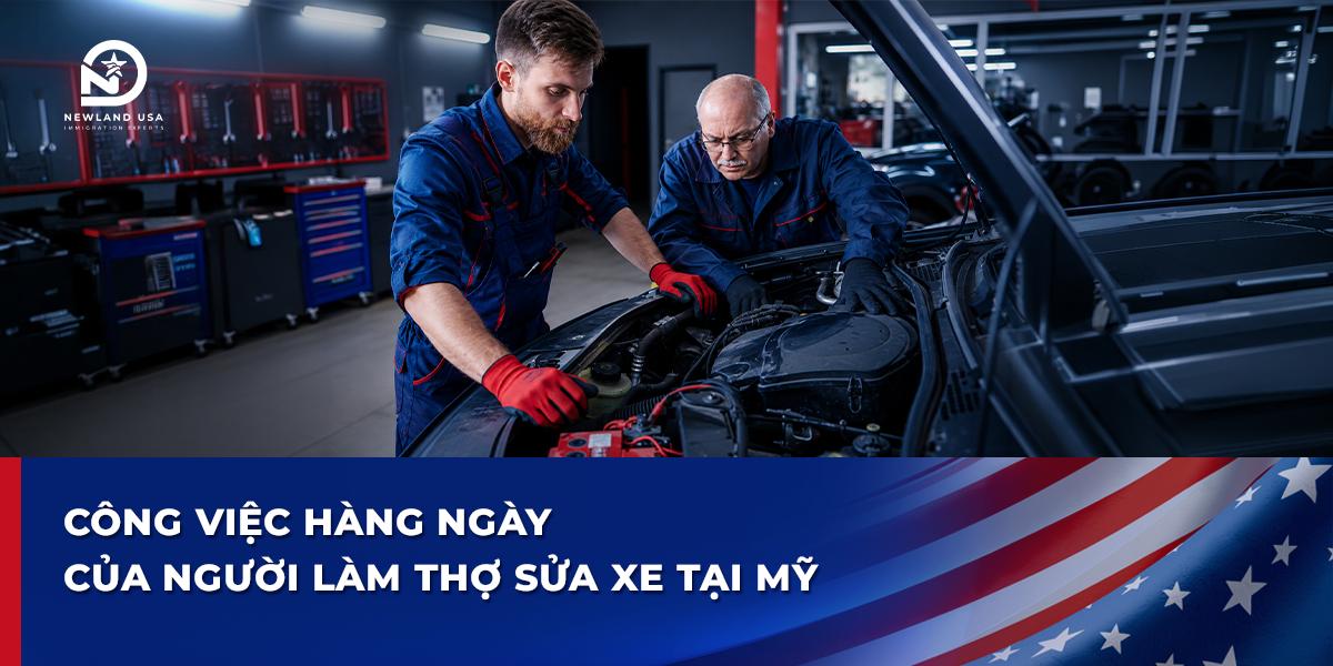 Công việc hàng ngày của người làm thợ sửa xe tại Mỹ