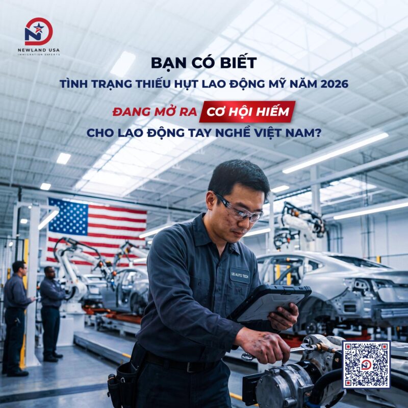 Bạn có biết: Tình trạng thiếu hụt lao động Mỹ năm 2026 đang mở ra cơ hội hiếm có cho lao động tay nghề Việt Nam?