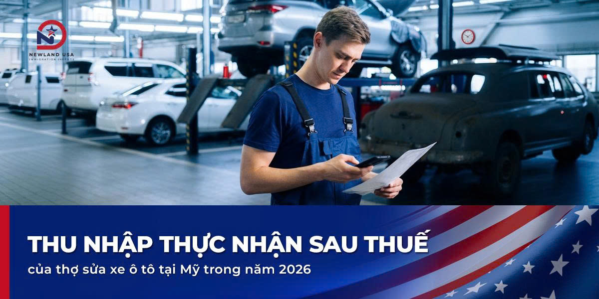 Thu nhập thực nhận sau thuế của thợ sửa xe ô tô tại Mỹ trong năm 2026